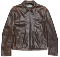 Acne Studios Brown Leather Zip-Up Jacket B70138-700 Acne Studios Brown Leather Zip-Up Jacket B70138-700