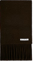 Acne Studios Brown Solid Lettering Wool Scarf for Men CA0283AA5 Acne Studios Brown Solid Lettering Wool Scarf for Men CA0283AA5