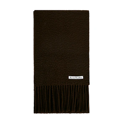 Acne Studios Brown Solid Lettering Wool Scarf for Men CA0283AA5