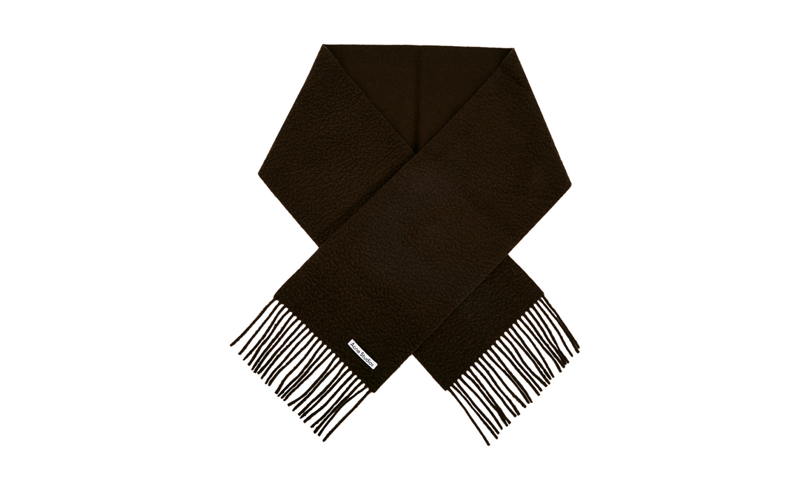 Shop Acne Studios Selendang Lelaki Coklat Wool dengan Huruf Solid CA0283AA5