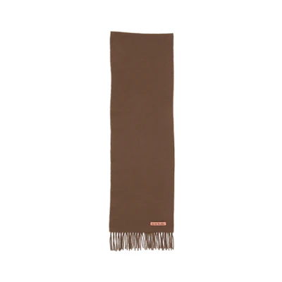 Acne Studios Brown Wool Scarf with Pink Label Unisex情侣款 CA0218-AND