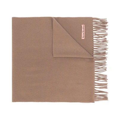 Acne Studios Canada New Fringed Scarf Caramel Brown