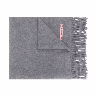 Acne Studios Canada New Fringed Scarf Grey Melange