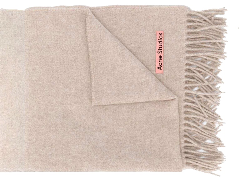 Acne Studios Canada New Fringed Scarf Oatmeal Melange