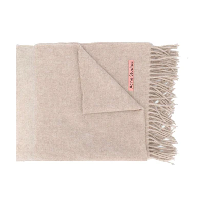 Acne Studios Canada New Fringed Scarf Oatmeal Melange
