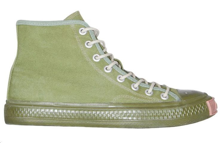 Order アクネ キャンバス スニーカー "グリーンファッション" BD0226-AB7