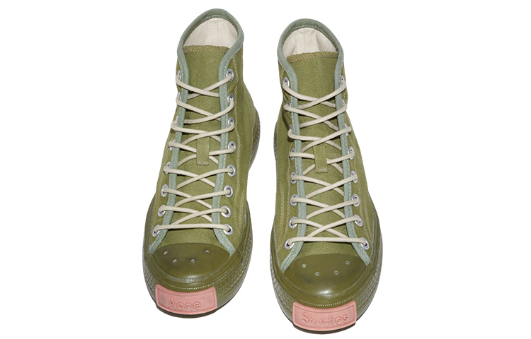 Lookbook アクネ キャンバス スニーカー "グリーンファッション" BD0226-AB7