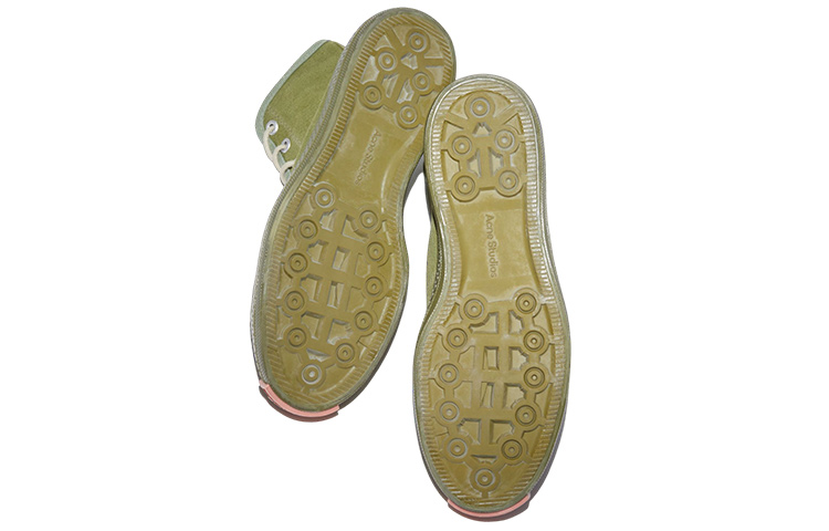 Shop アクネ キャンバス スニーカー "グリーンファッション" BD0226-AB7