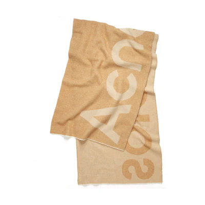 Acne Studios Caramel Jacquard Logo Knit Scarf Unisex Couple Style CA0104-BA7