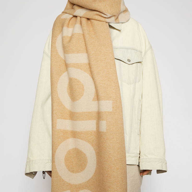Acne Studios Caramel Jacquard Logo Knit Scarf Unisex Couple Style CA0104-BA7 圖 3