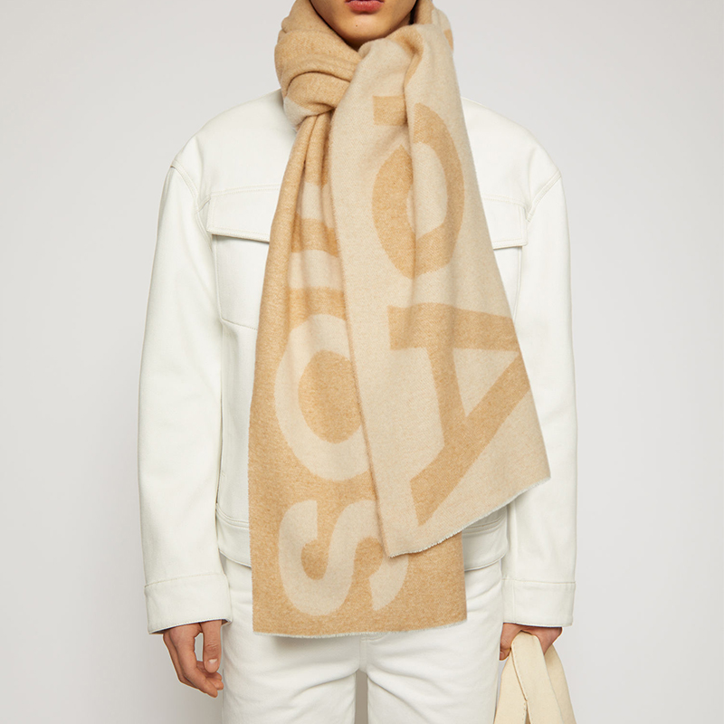 Acne Studios Caramel Jacquard Logo Knit Scarf Unisex Couple Style CA0104-BA7 圖 4