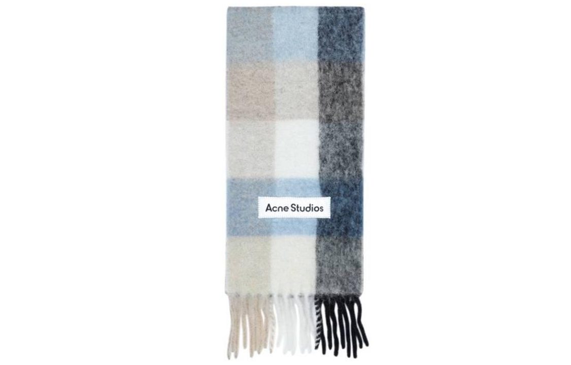Acne Studios Check Logo Alpaca Wool Scarf Unisex Colorful Couple Design. CA0084DIB