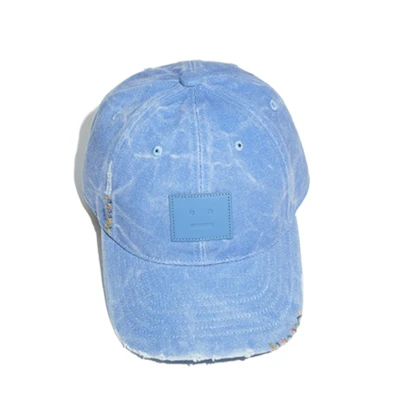 Acne Studios Curved Brim Cotton Polyester Cap Unisex Couple Blue/Grey C40316-AQO