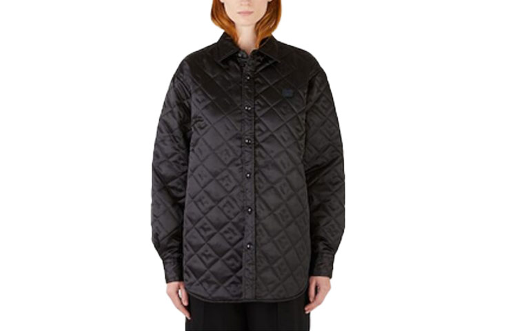 Acne Studios Embossed Stand Collar Lightweight Jacket Black Menswear CB0065-900