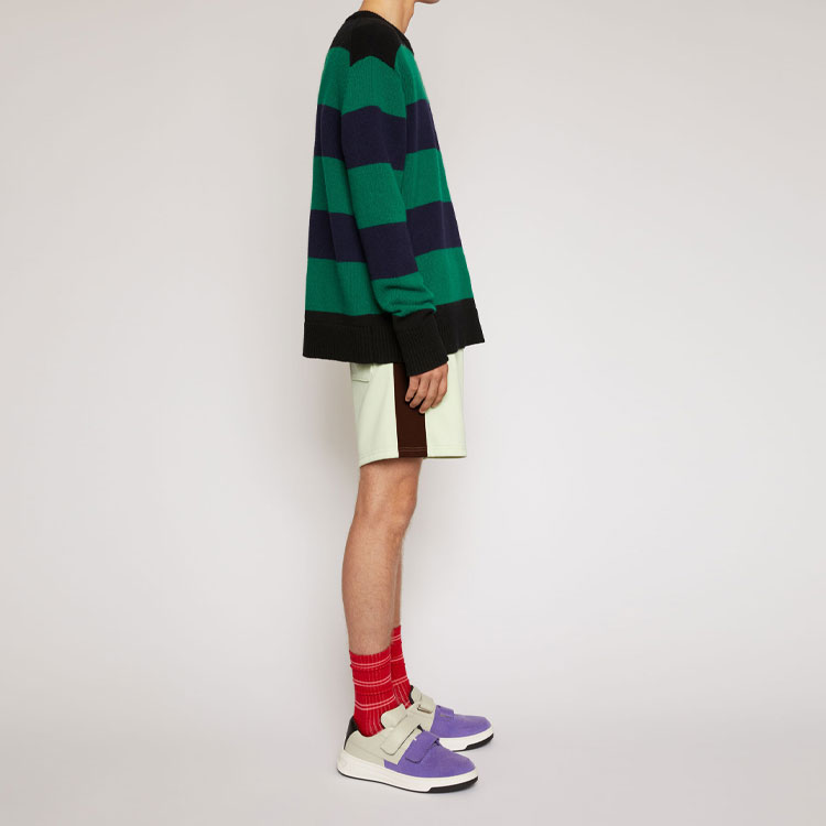 Purchase Acne Studios 表情貼片拼色條紋寬鬆毛衣 黑色 男女通用 C60014-AOM