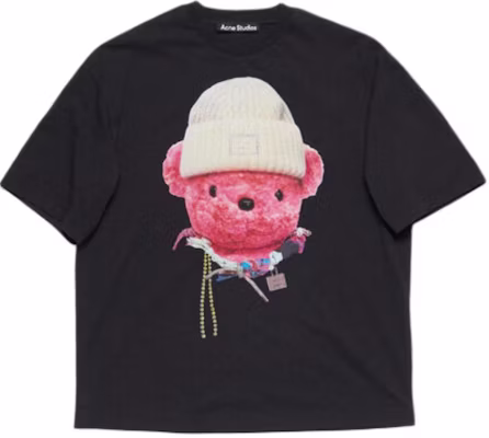 Acne Studios Face Bear Cetak Uniseks Hitam Krew Leher T-Shirt. CL0291-900 Buy Acne Studios Face Bear Cetak Uniseks Hitam Krew Leher T-Shirt. CL0291-900