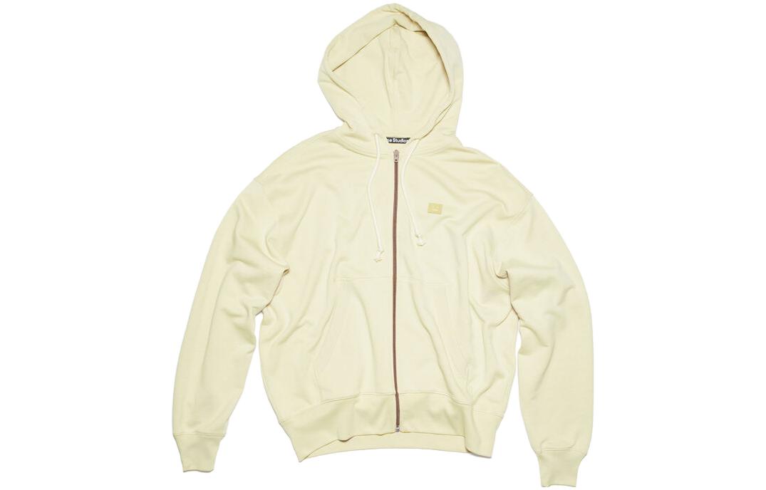 Order Acne Studios笑脸合集纯色拉链抽绳连帽衫男女同款米色。 CI0130-AN9