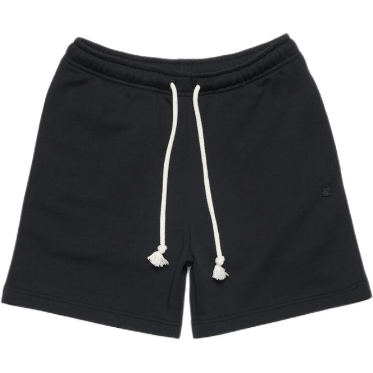 Order Shorts Relajados Unisex Negros de Algodón con Cordón Acne Studios Face CE0061-900