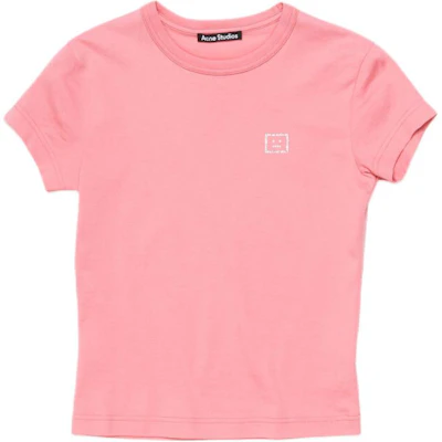 Acne Studios Face 水晶圖標粉色中性圓領T恤 CL0288-CKQ Order Acne Studios Face 水晶圖標粉色中性圓領T恤 CL0288-CKQ
