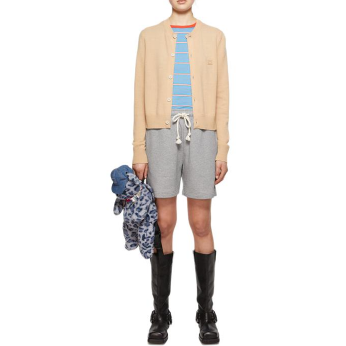 Lookbook Acne Studios Seluar Pendek Fleece Unisex Kelabu Cerah Kasual. CE0061-X92