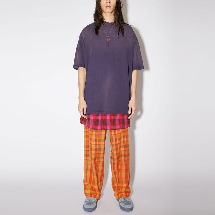 Acne Studios Face Faded Logo Oversized Purple T-Shirt Unisex SS22 CL0105-ADA 圖 3