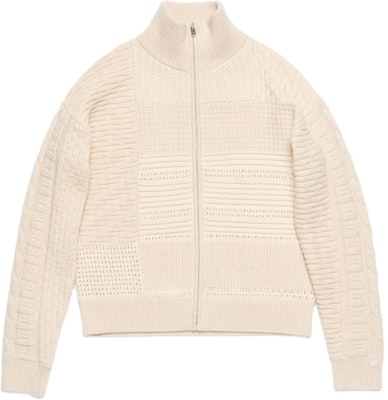 Acne Studios Face High Neck Zip Sweater Unisex Oatmeal Color Pullover. C60093-633 Buy Acne Studios Face High Neck Zip Sweater Unisex Oatmeal Color Pullover. C60093-633