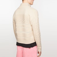 Shop Acne Studios 高領拉鍊毛衣 男女通用 燕麥色針織衫 C60093-633
