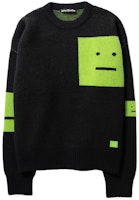 Acne Studios Face Intarsia Wool Knit Sweater Unisex Black. C60043-BRE Acne Studios Face Intarsia Wool Knit Sweater Unisex Black. C60043-BRE