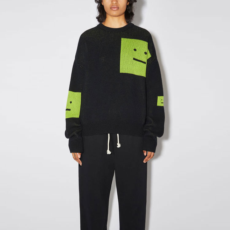 Purchase Acne Studios Face Intarsia Wool Knit Sweater Unisex Hitam. C60043-BRE