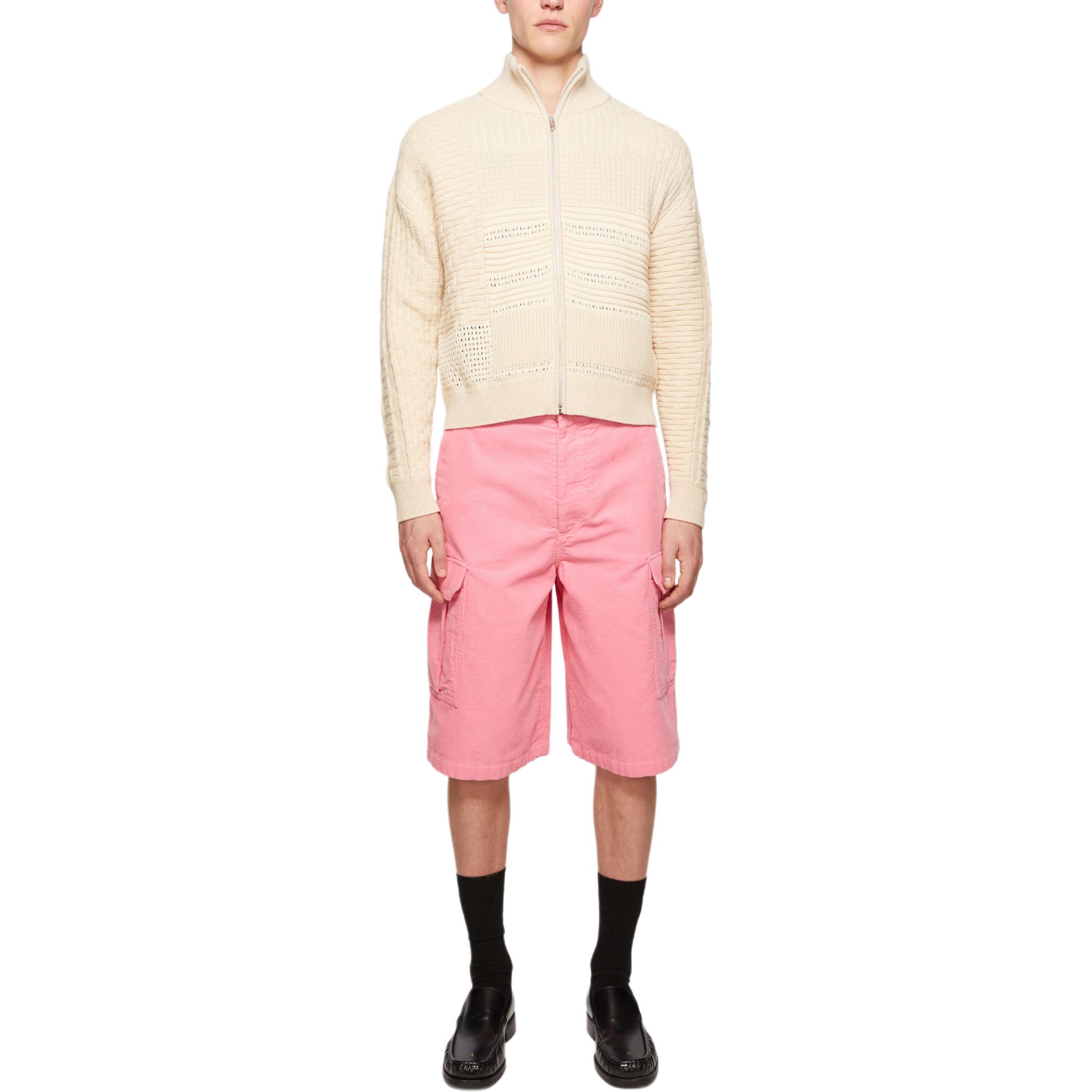 Lookbook Acne Studios Seluar Pendek Pink Logo Wajah Unisex Kasual Kaki Lebar. CE0059-CKQ
