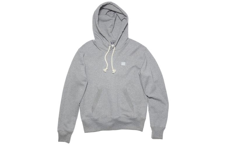 Acne Studios Face Logo Unisex Oversized Pullover Hoodie Light Grey. CI0141-X92