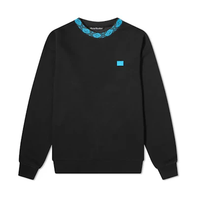 Acne Studios Face Motif Fleece Sweatshirt Blue Mens CI0062-AHJ
