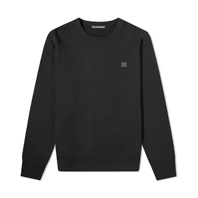 Acne Studios Face Oversized Cotton Crewneck Sweatshirt Unisex - Black. CI0076-900