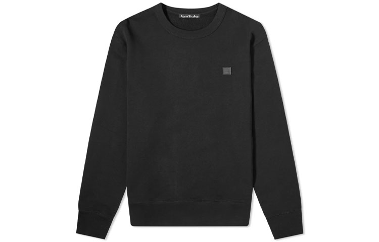 Order Acne Studios笑脸宽松版男女同款棉质圆领卫衣 - 黑色. CI0076-900