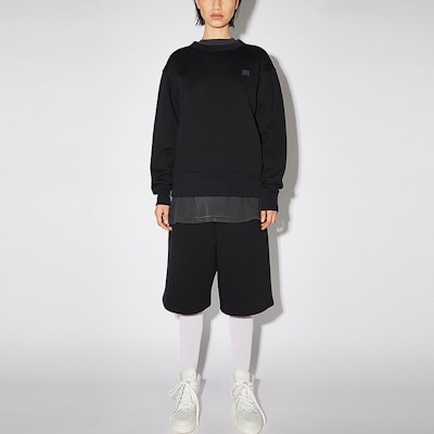 Acne Studios Face Oversized Cotton Crewneck Sweatshirt Unisex - Black. CI0076-900 Shop Acne Studios Face Oversized Cotton Crewneck Sweatshirt Unisex - Black. CI0076-900