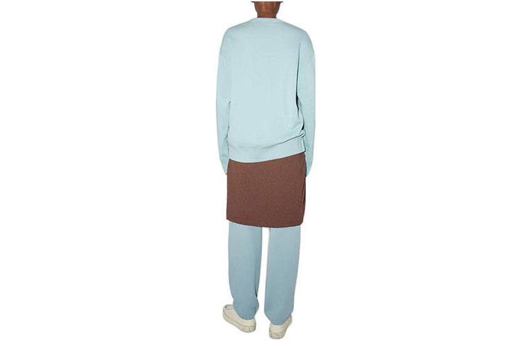 Lookbook Acne Studios Face Oversized Cotton Pullover Sweatshirt Unisex Ice Blue CI0072-AQH101