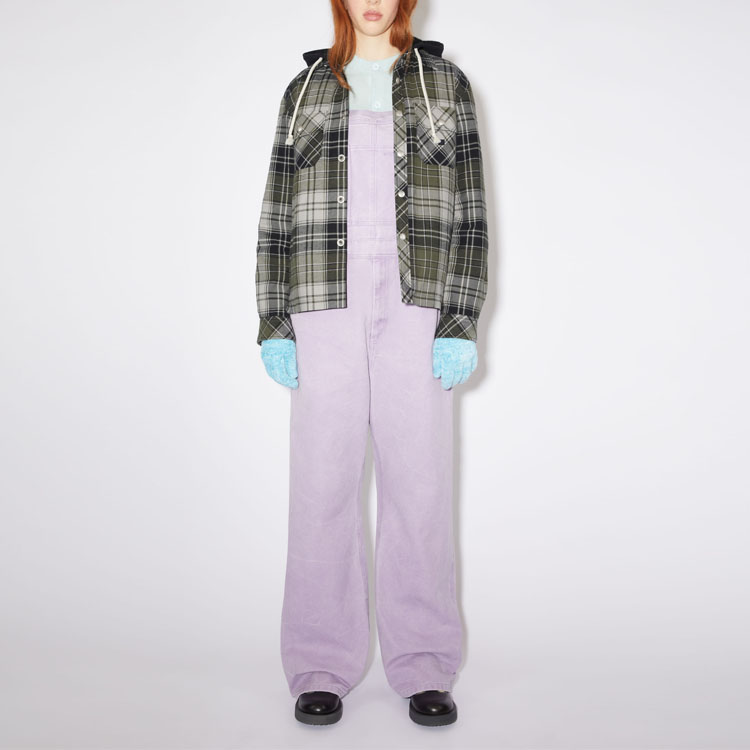 Lookbook Acne Studios Face Plaid Print Hooded Jacket Green Unisex Alternative Design. C90146-DFF