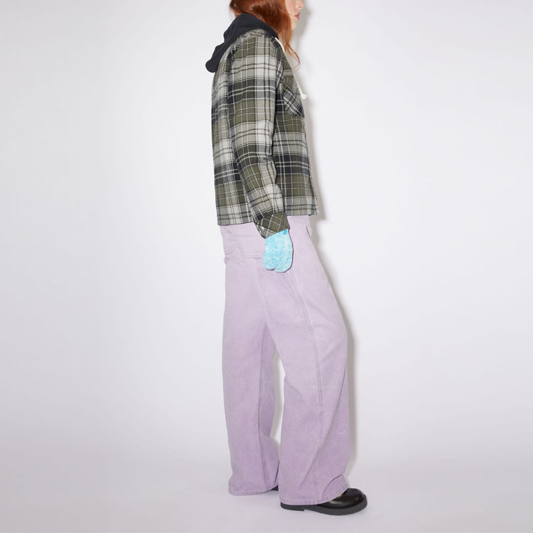 Purchase Acne Studios Face Plaid Print Hooded Jacket Green Unisex Alternative Design. C90146-DFF