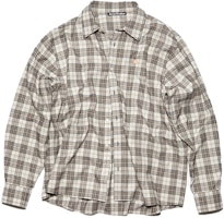 Acne Studios Face Plaque Kemeja Kotak Lengan Panjang Unisex. CB0062-AYT Order Acne Studios Face Plaque Kemeja Kotak Lengan Panjang Unisex. CB0062-AYT