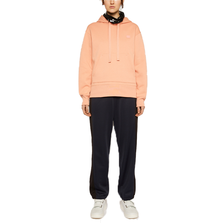 Lookbook Acne Studios Face Unisex Pink Cotton Hoodie Smiley Sweatshirt 2HK173-418