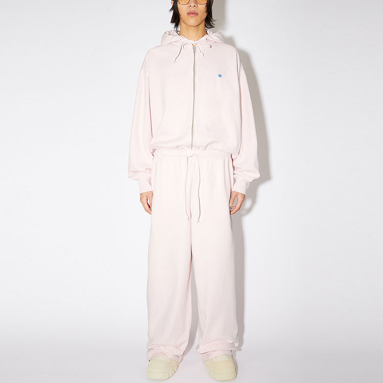 Lookbook Acne Studios Face Unisex Pink Relaxed Wide-Leg Sweatpants with Elastic Waist CK0049-BKY