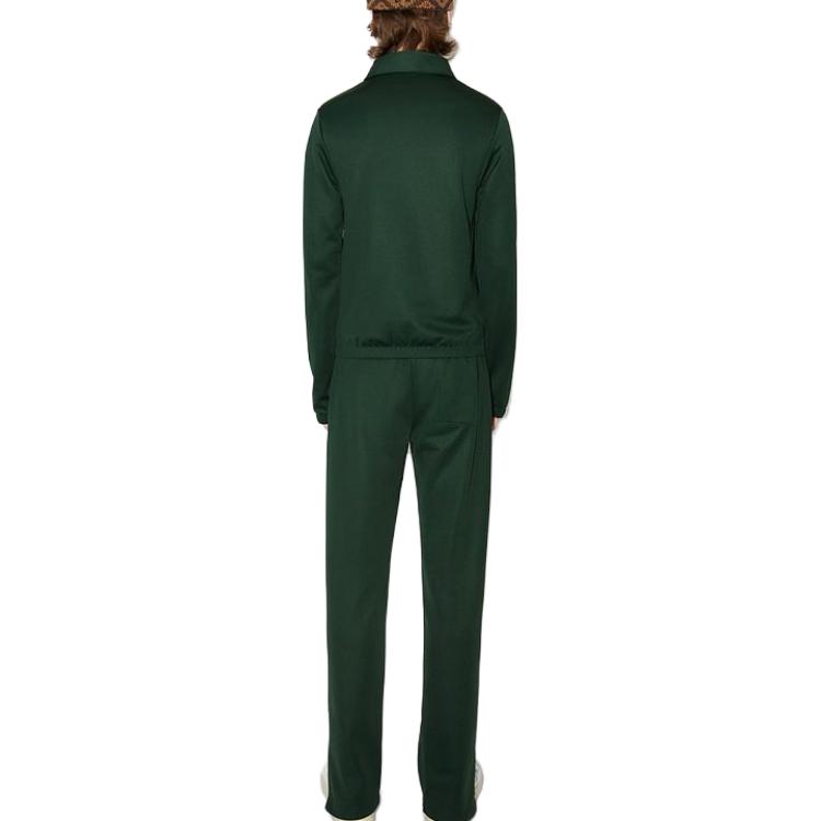 Shop Acne Studios Face Unisex Zip-Up Sweatshirt Jacket Solid Green Smiley Patch CI0134-AAZ