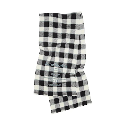 Acne Studios Fall/Winter Check Wool Scarf Unisex Warm Knitted Wool Scarf CA0155-BAN-BLK