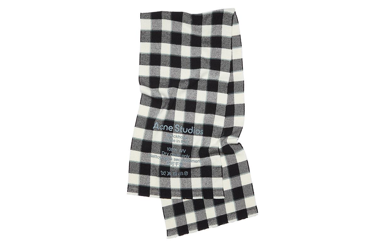 Order Acne Studios Musim Luruh/Sejuk Selendang Bulu Unisex Hangat Rajutan Bulu CA0155-BAN-BLK