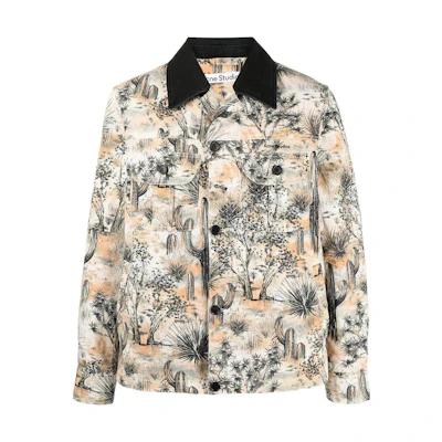 Acne Studios Floral Print Colorblock Long Sleeve Jacket B90518-AE1