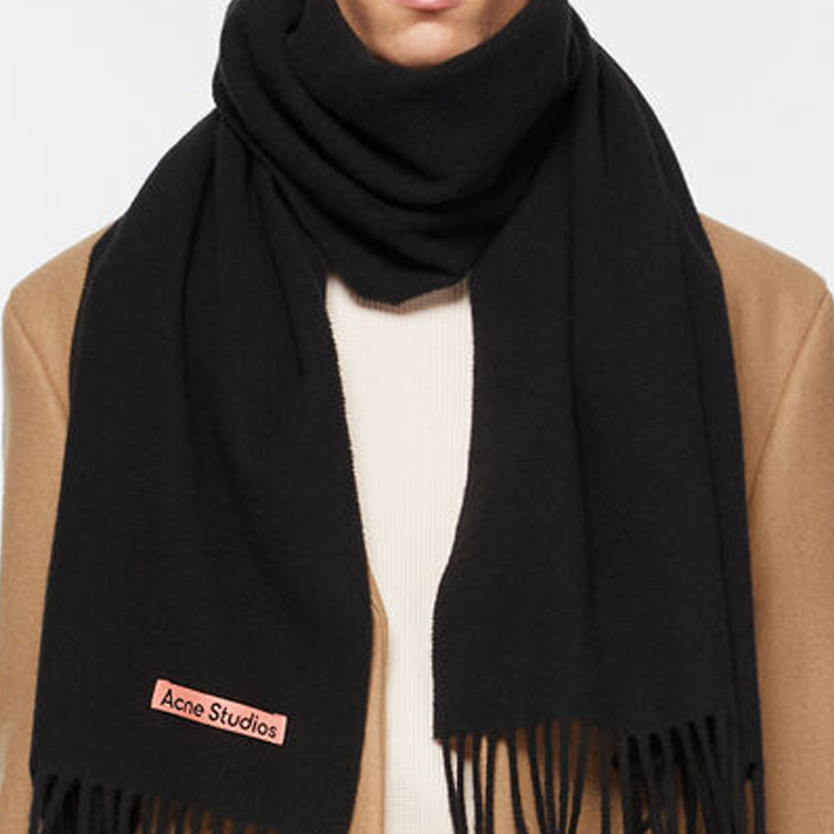 Acne Studios Fringe Scarf Unisex Black - Couples Matching Design. CA0210900 圖 3