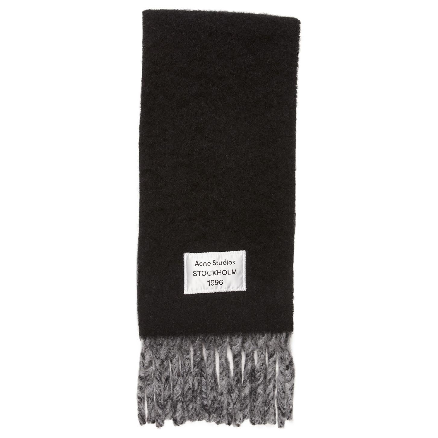 Order Acne Studios 流蘇羊毛針織圍巾 男女通用 黑色 CA0343