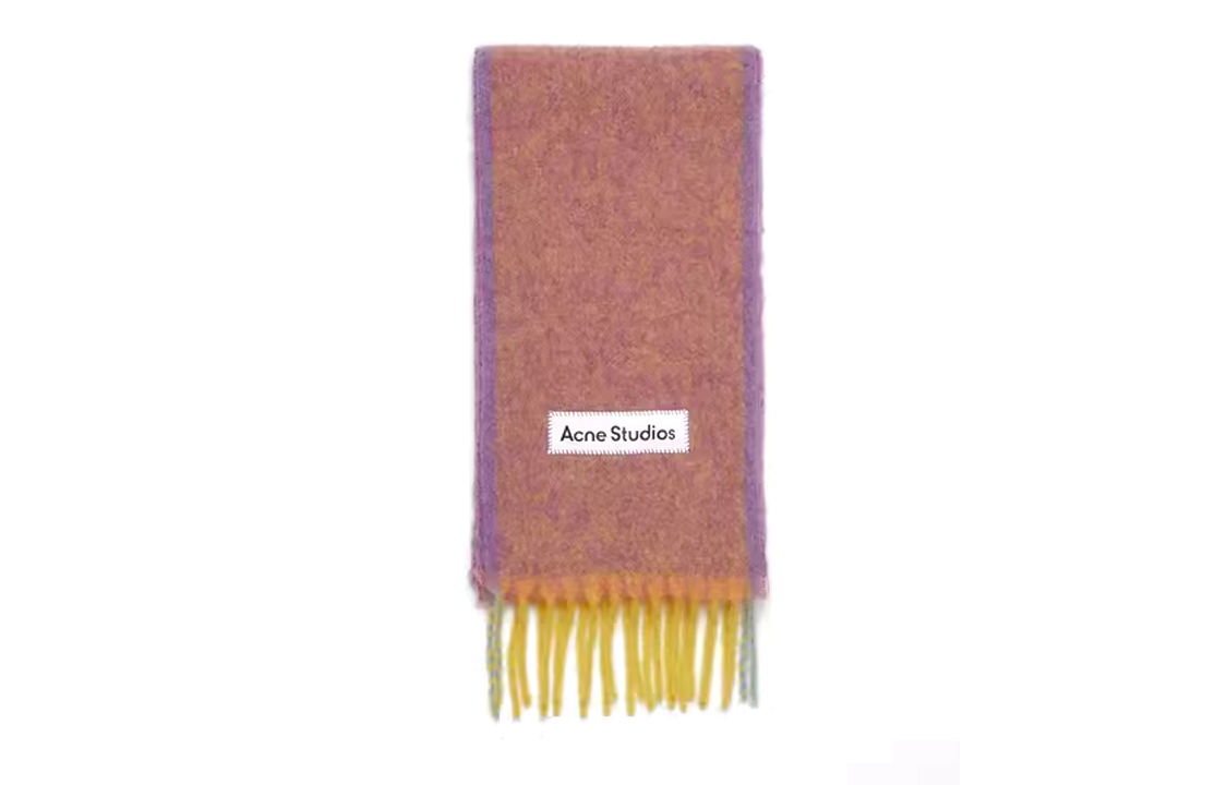 Acne Studios Fringed Wool Scarf Acid Yellow Unisex Couple Style CA0290-CYI