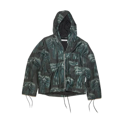 Acne Studios Full-Print Zip Hoodie Jacket Men’s Deep Navy B90691-DCF
