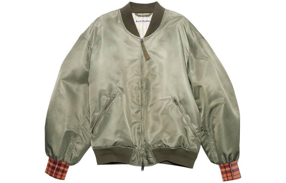 Acne Studios Full-Zip Long Sleeve Jacket Green Mens B90612-GOAT